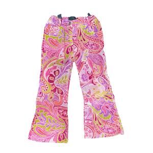 MINI BODEN Side 5-6 Girls Hippie Boho Psychedelic Pink Pants 60’s Retro Pattern